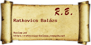Ratkovics Balázs névjegykártya